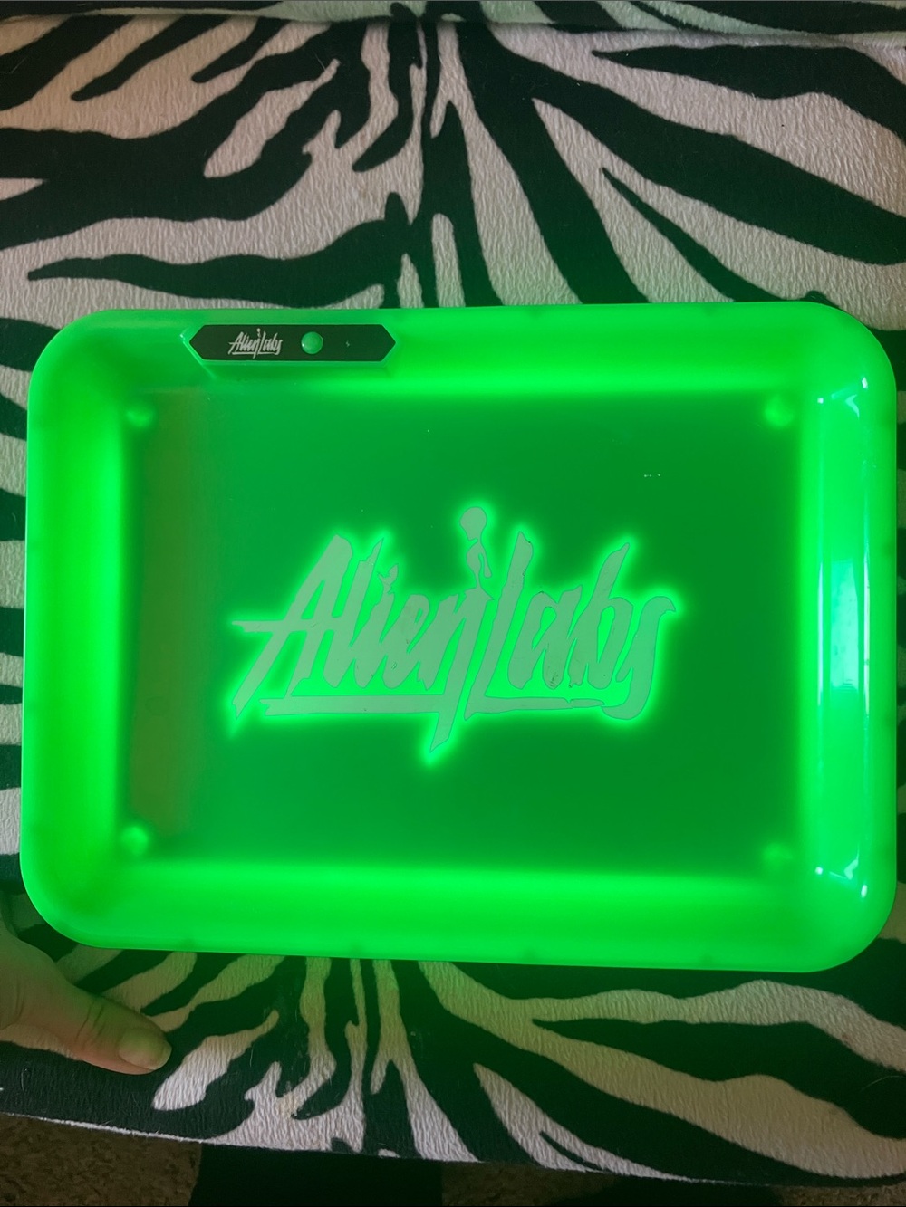 ALIEN LABS Green LED Light Up Glow Rolling Tray